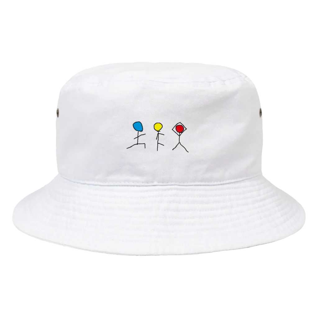 絵の具入れの信号機ヨガぼうにんげんくん Bucket Hat