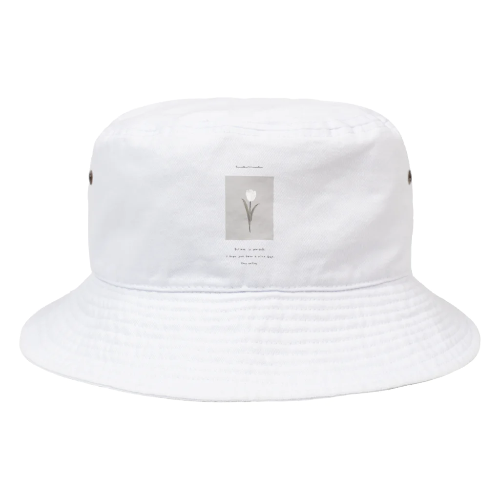 rilybiiのpeach belly milk tea × sugar Tulip* Message Bucket Hat