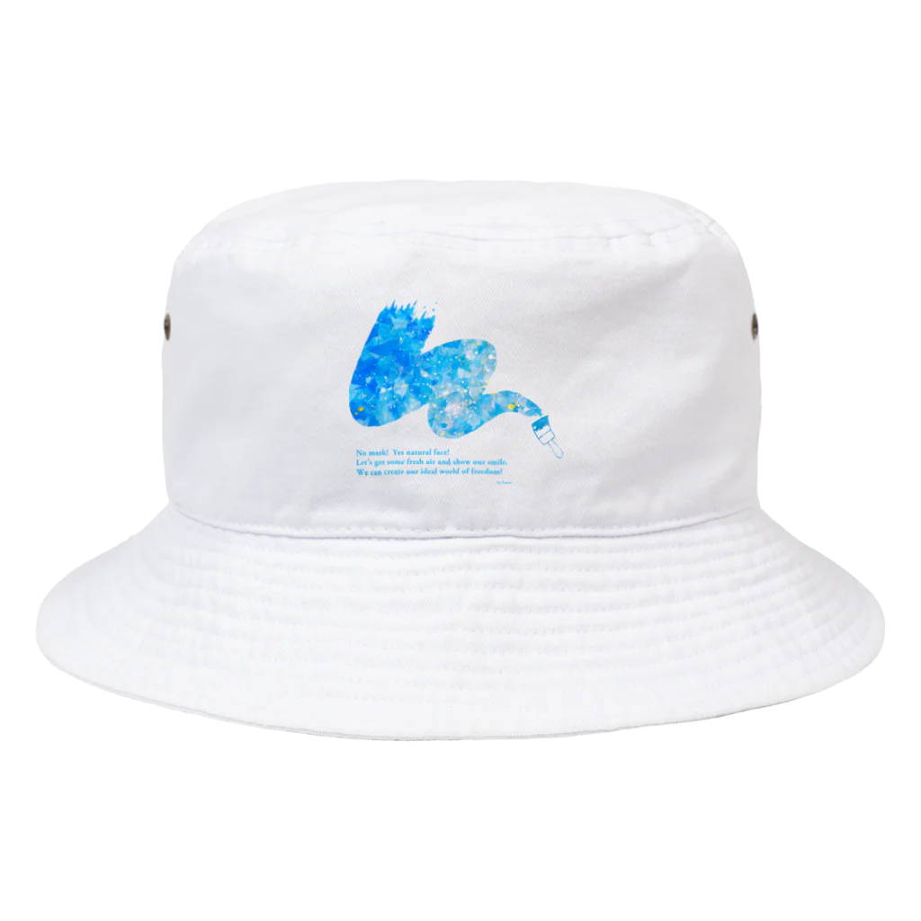 Nattsu.のアートショップの爽やか ペイントデザイン　Clear ノーマスク Bucket Hat