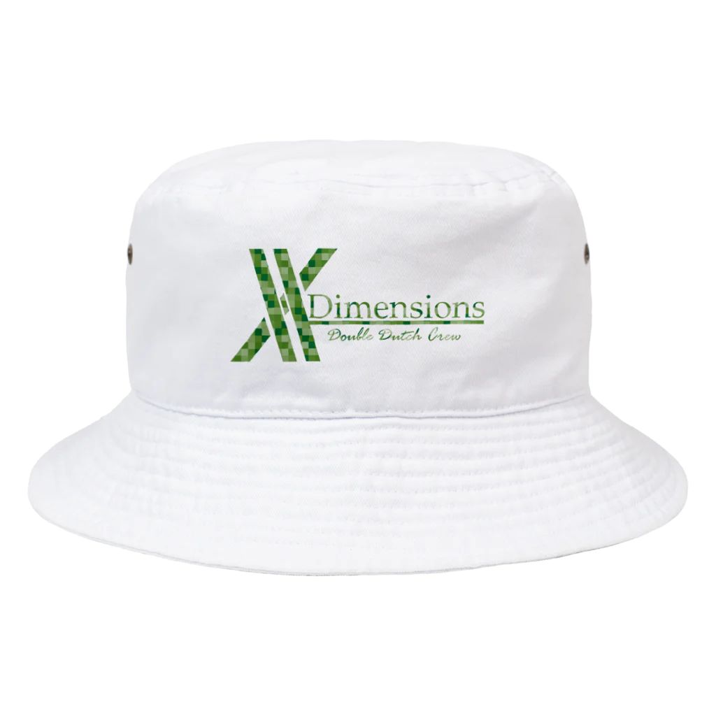 X-Dimensions team goodsのlogo arrange square green Bucket Hat