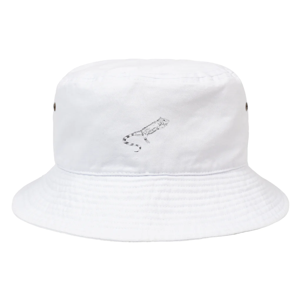 空き家のモノクロイグアナ Bucket Hat