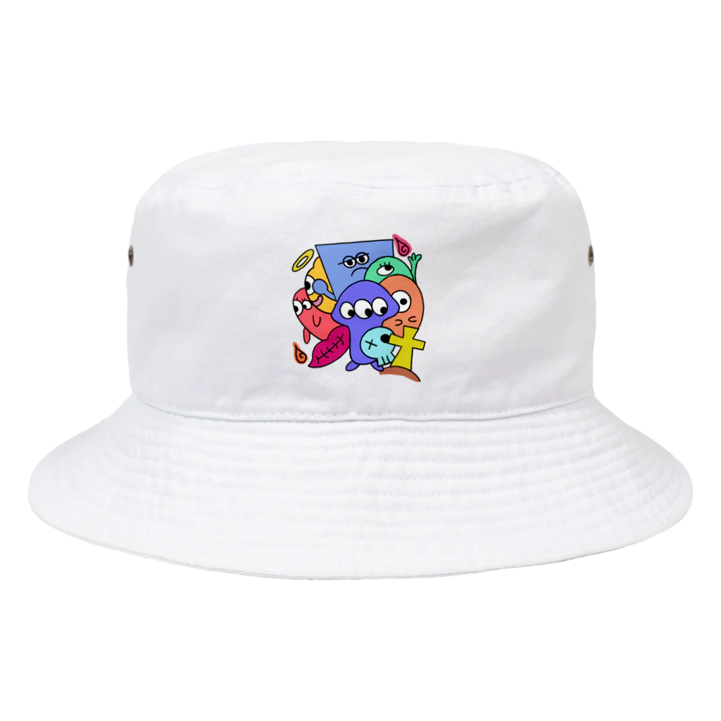 おはる屋さんのカラフルなおばけ達 Bucket Hat