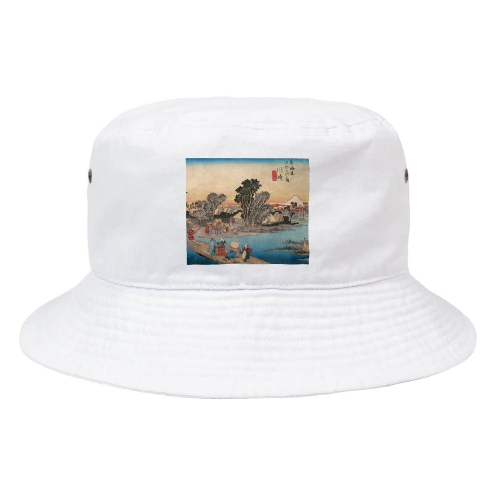 寿めでたや(ukiyoe)の歌川広重_東海道五拾三次之内　川崎 六郷渡舟 Bucket Hat