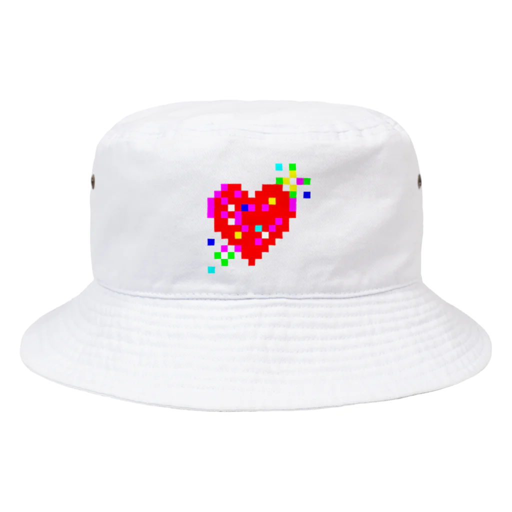 mikyacraft MIKA💓🌟赤い心臓のmikyacraft heart ドット Bucket Hat