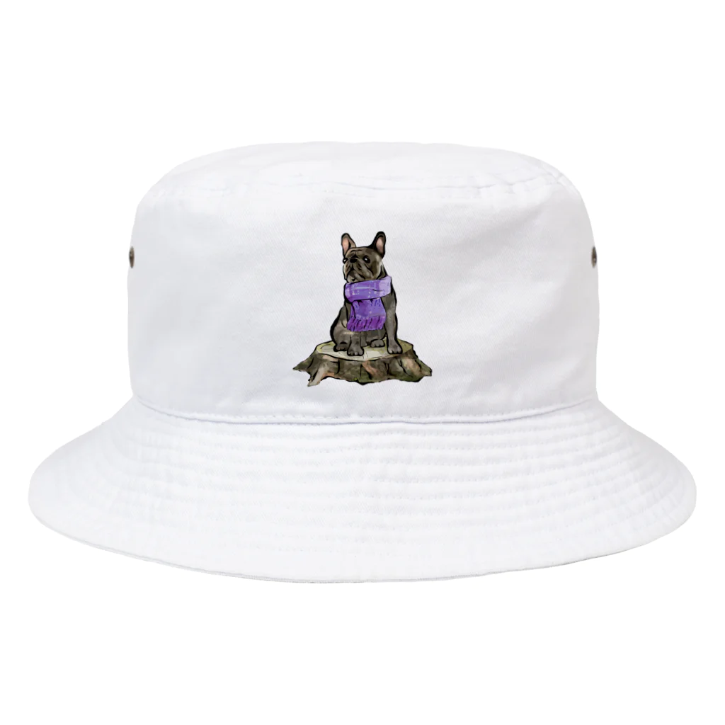 犬グッズの店しえるぶるーのマフラー犬　フレンチブルドッグ　ブリンドル Bucket Hat