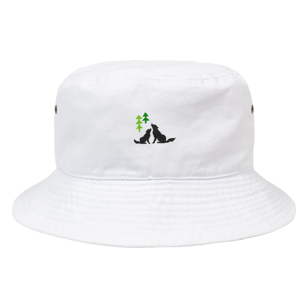 くろすけのオオカミと木 Bucket Hat