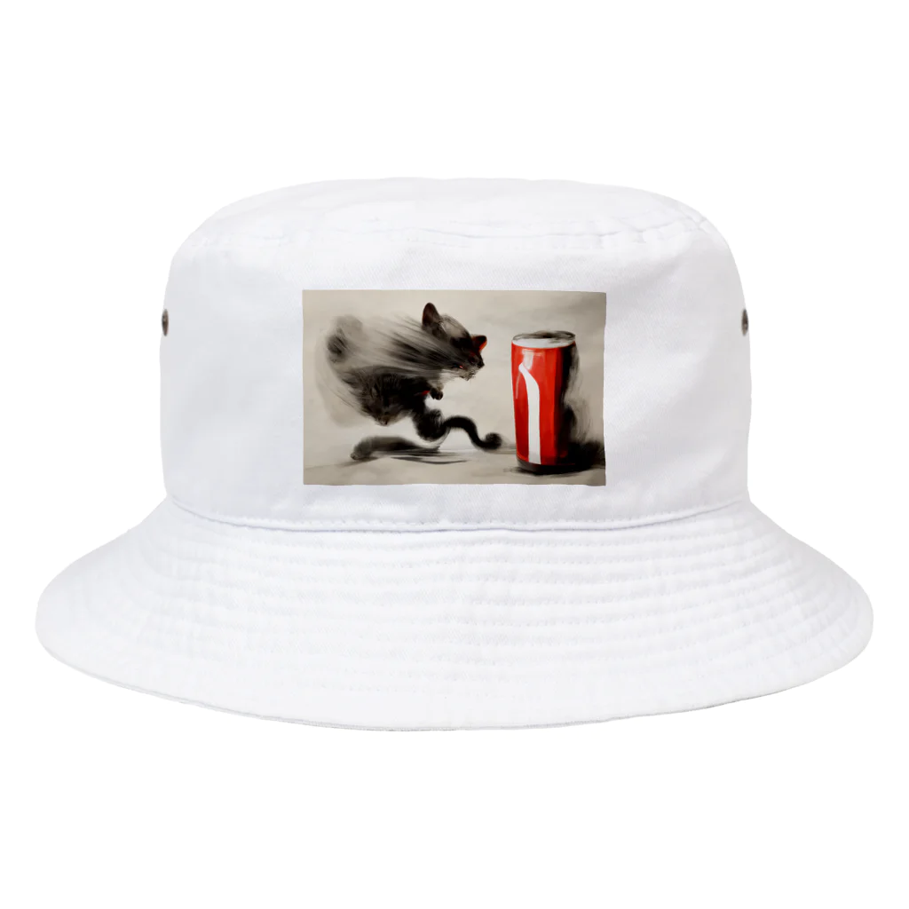 ハルいちLabの躍動感のある猫とコーラ Bucket Hat