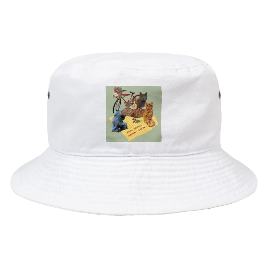 猫のイラスト屋さんのChahideyasuc　hareame Bucket Hat