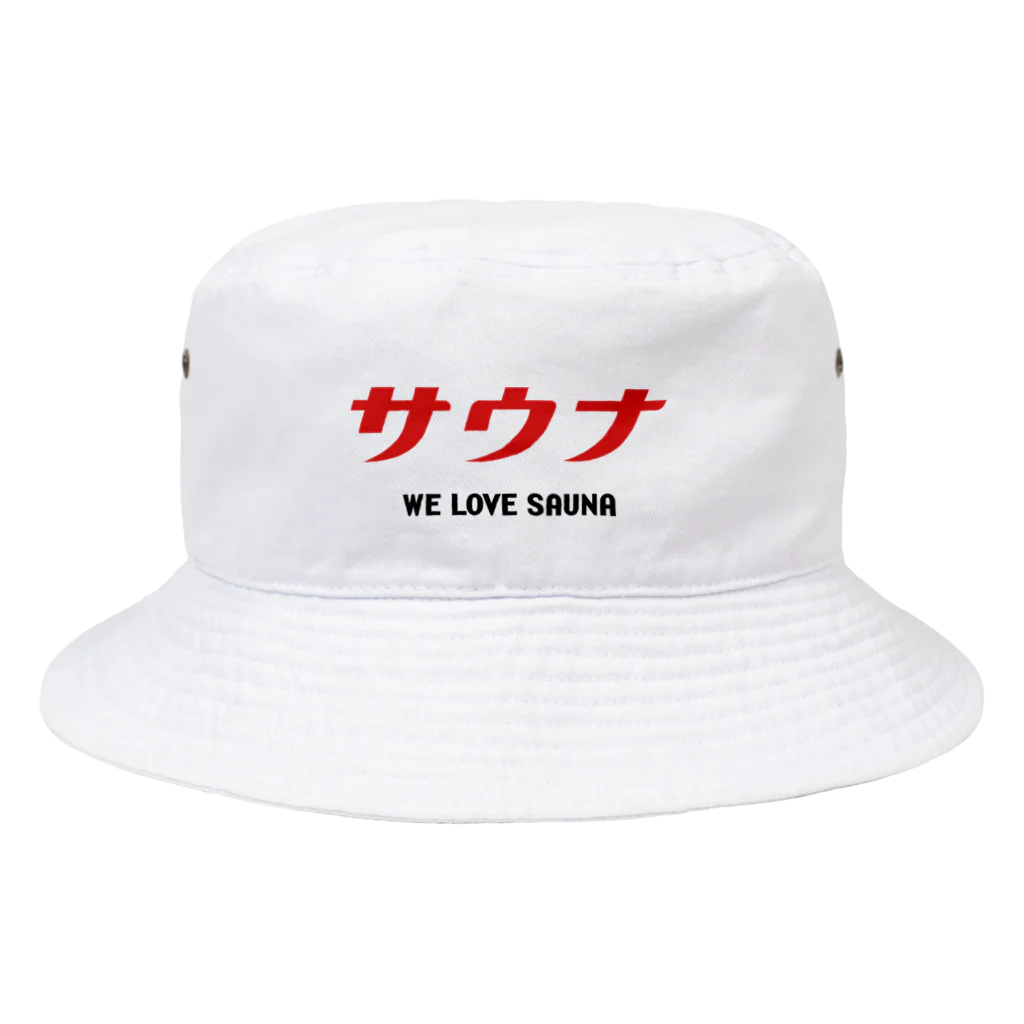 kg_shopのサウナ (レッド) WE LOVE SAUNA バケットハット