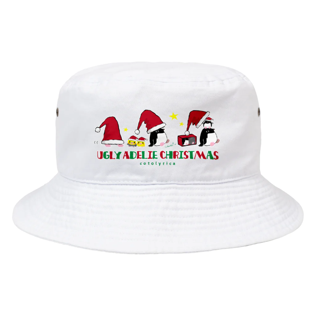 LittleLoroのUGLY ADELIE CHIRISTMAS 0586 アデリーペンギン サンタ帽子 横並び Bucket Hat