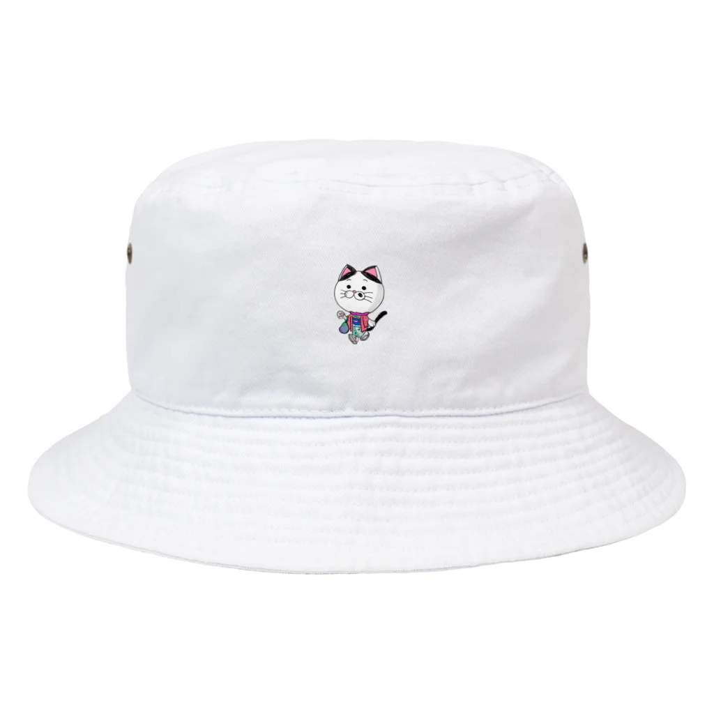 ブドウのお着物でお出かけニャンコ Bucket Hat