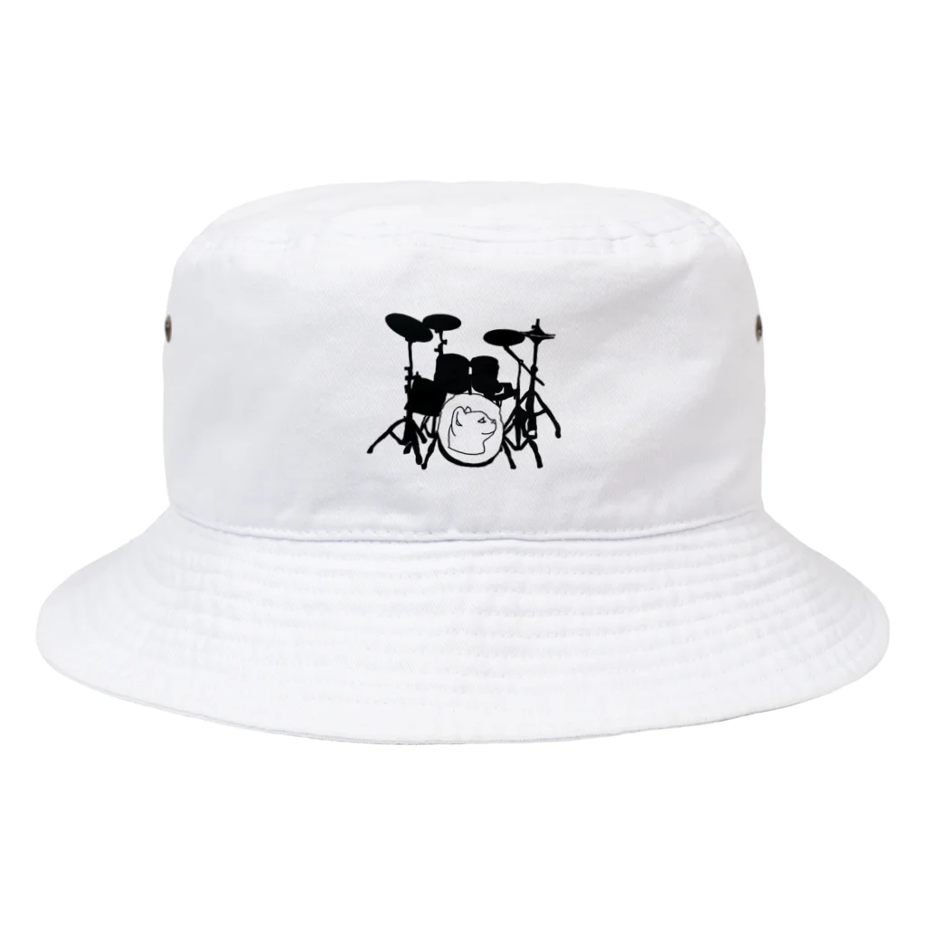 ロジローのドラム(ネコ)黒 Bucket Hat