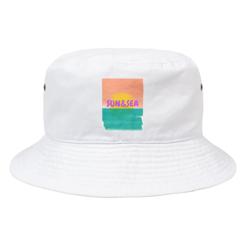 jeans-sneaker-shirtのサーファーショップにありそうなTシャツ前面 Bucket Hat