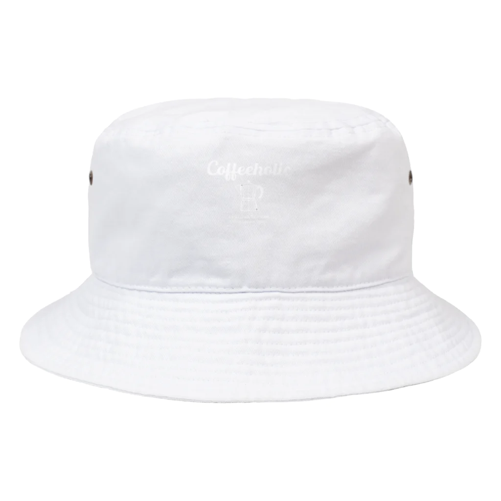 かえる商店のCOFFEEHOLIC white logo Bucket Hat