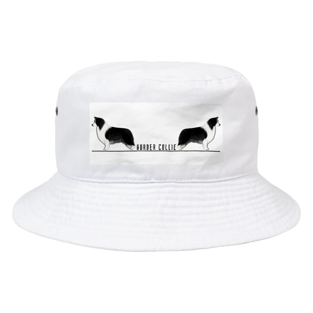 kcraft-bordercollieのボーダーコリー　モノクロver Bucket Hat