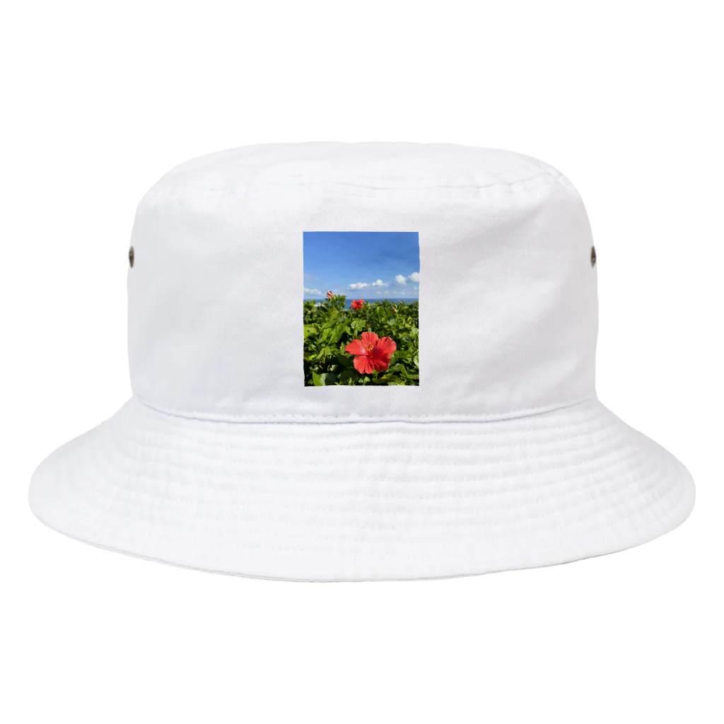 Ripples沖縄レジンアートの沖縄の海とハイビスカス Bucket Hat