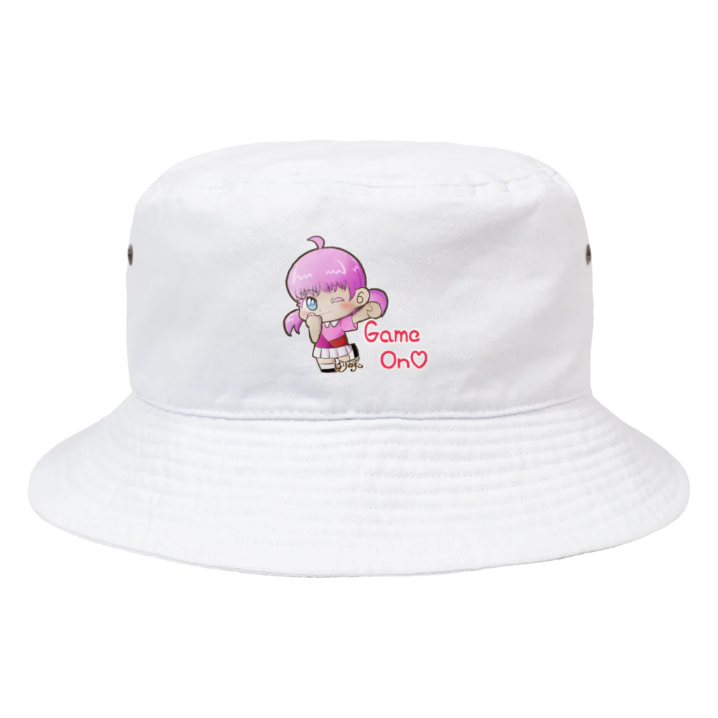 はりねずこのイラストのゲームオン！モモちゃん Bucket Hat