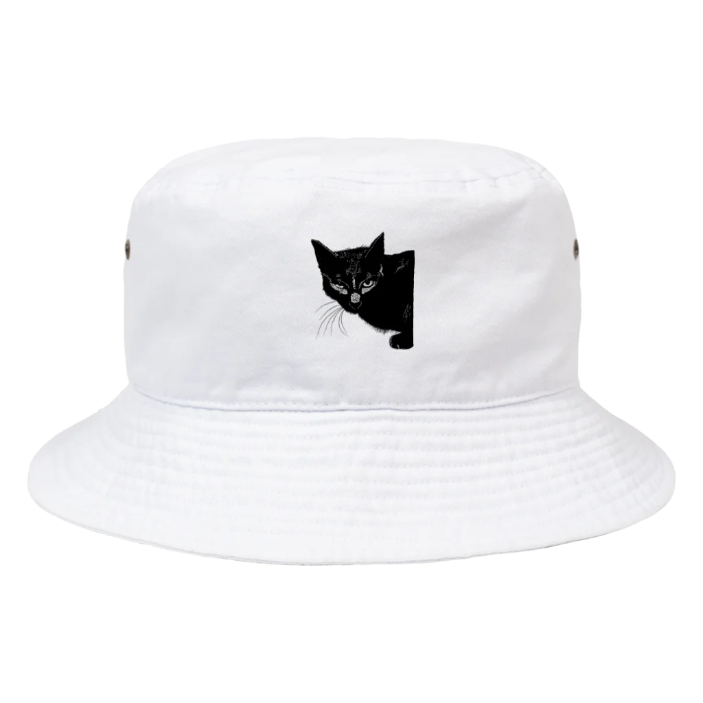 小鳥と映画館のカッコよく覗きに来た黒猫 Bucket Hat