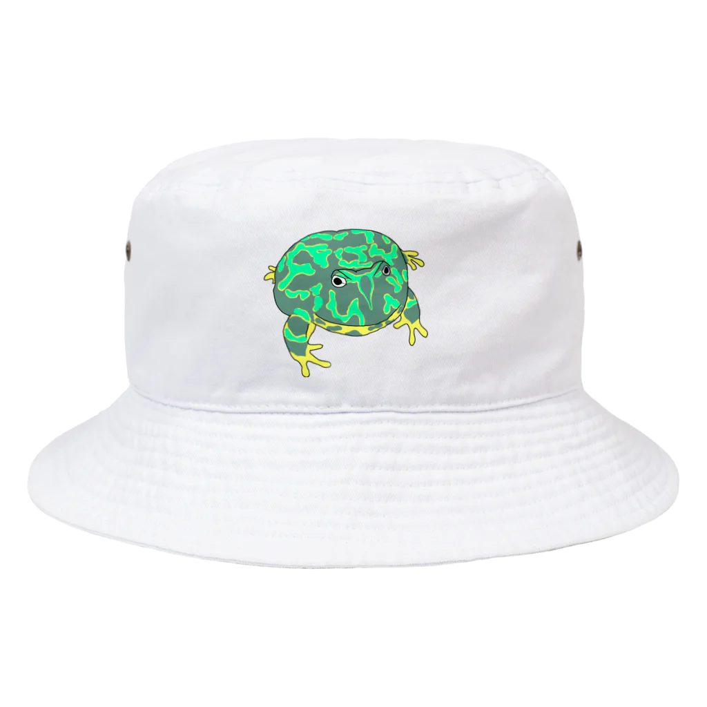 ヒル飼いのこでぶのベルツノガエルのゲコタロウ Bucket Hat