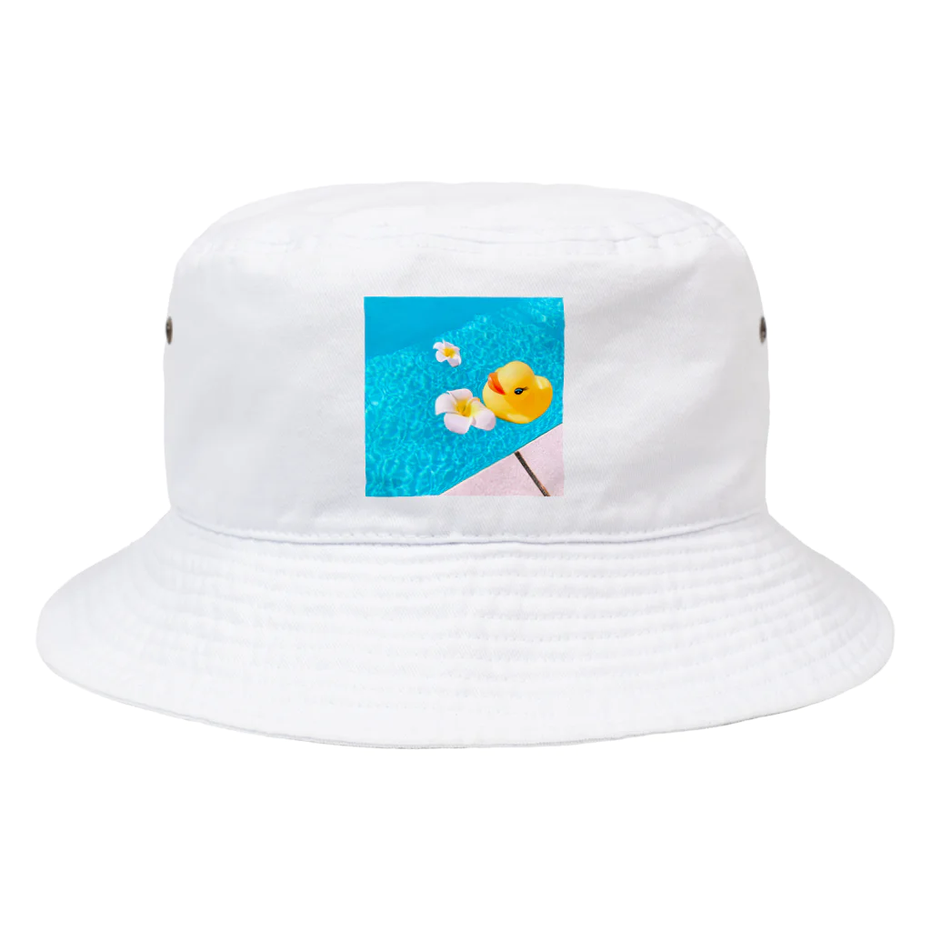 けいこうしょくのプールのアヒルさん Bucket Hat