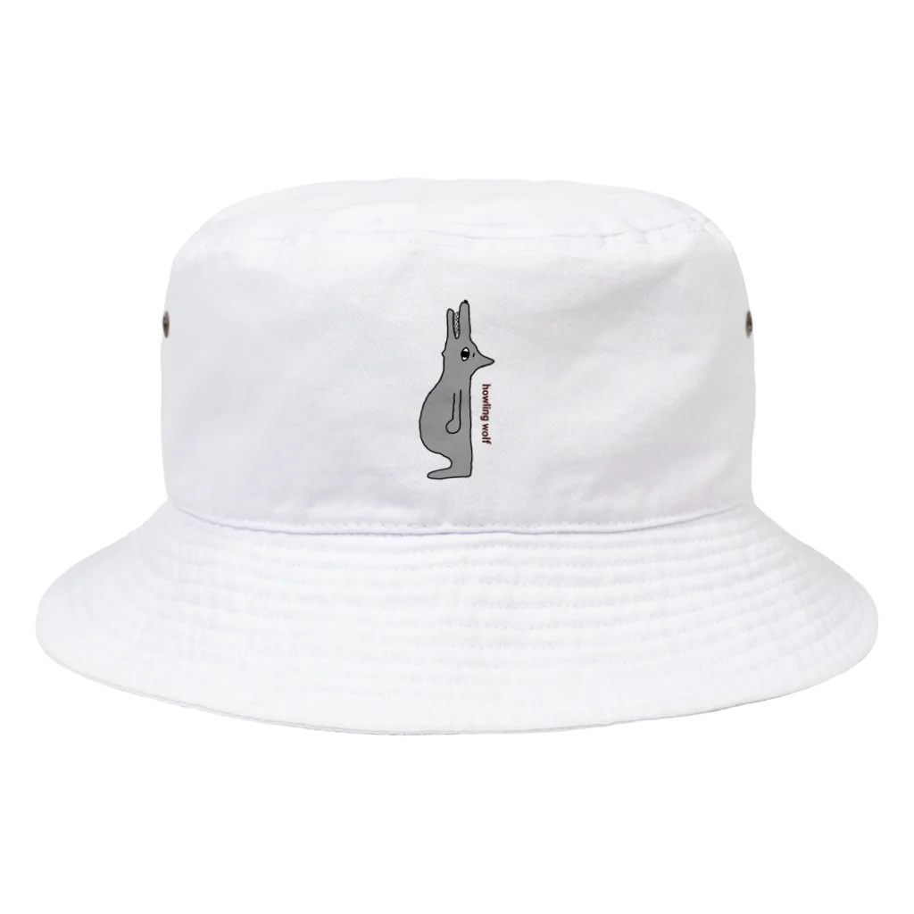 吠える動物の吠えるオオカミ Bucket Hat