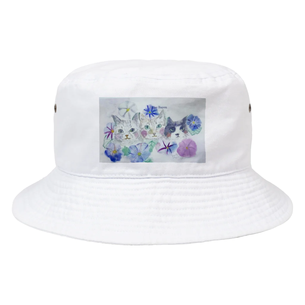 Blue Bayouの朝顔とみるちょこもーたん Bucket Hat