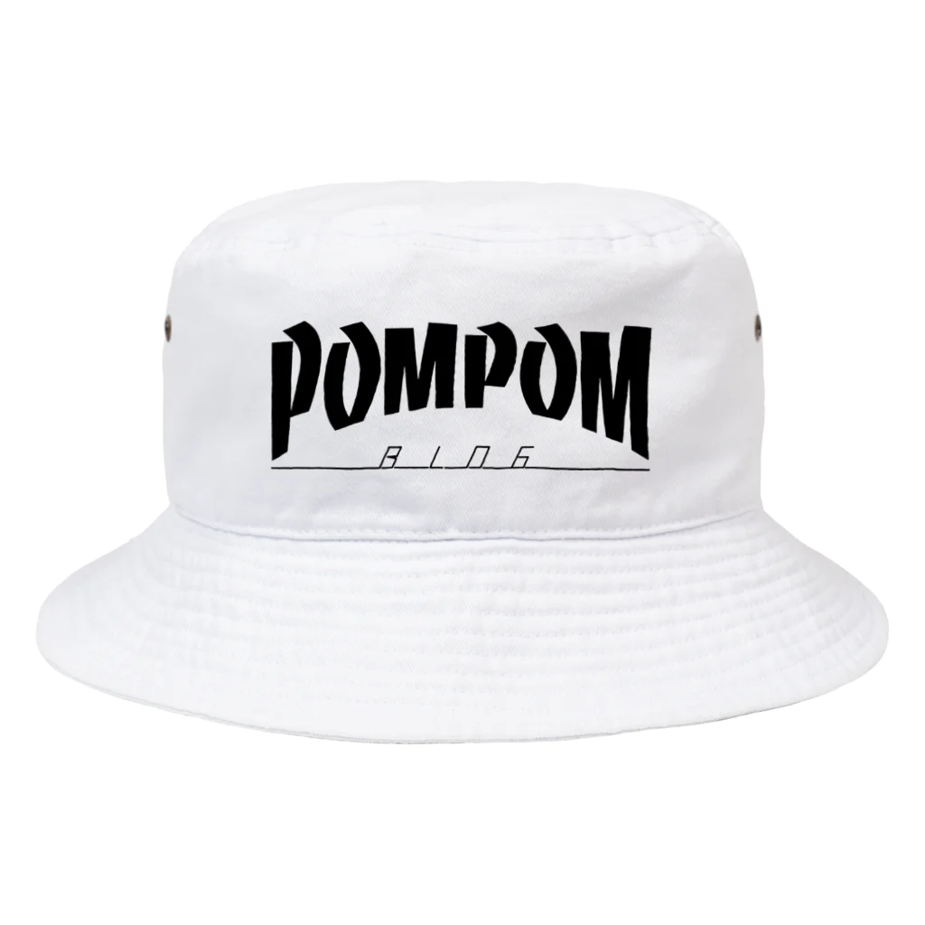 mf@PomPomBlogのThrasher Pom Pom Blog Logo（black） Bucket Hat