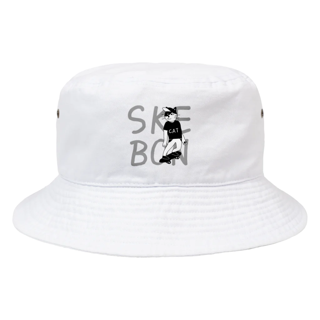 【KOTCH】 Tシャツショップのスケボーキャット Bucket Hat