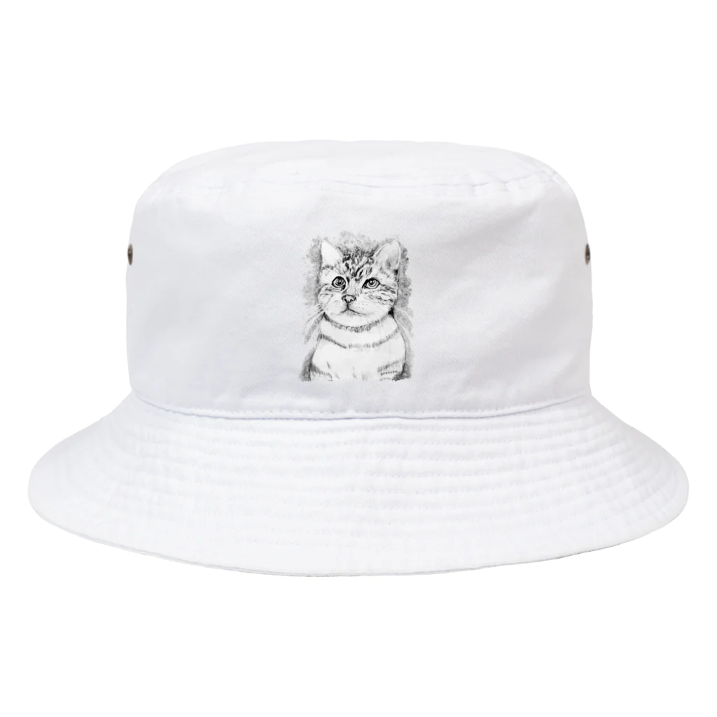 greetenのアート猫　モノクロ　 Bucket Hat