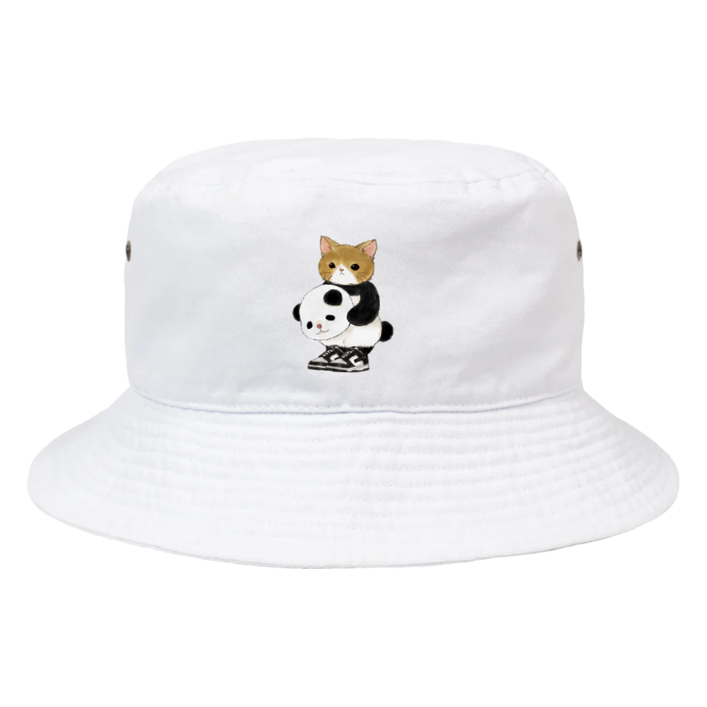 CAT'EM キャッテム　スニーカーを履いた猫のブランドのPANDA CAT A　スニーカーを履いた猫のブランド Bucket Hat