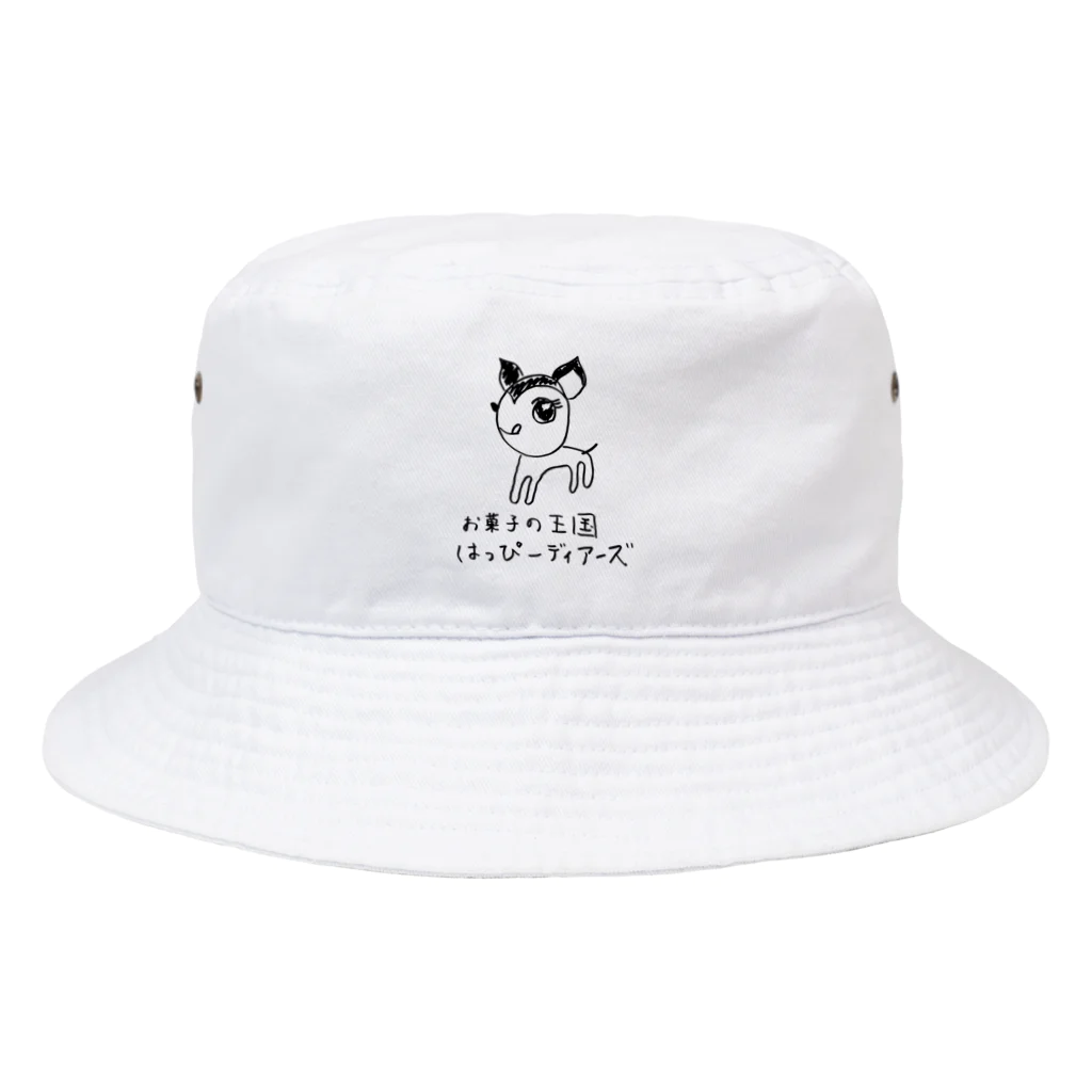 お菓子の王国はっぴーディアーズSUZURI店のはっぴーちゃんサイングッズ黒字 Bucket Hat