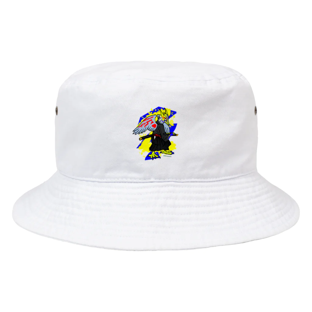 宇寅。の刀と猛禽類イメージのドラゴン Bucket Hat