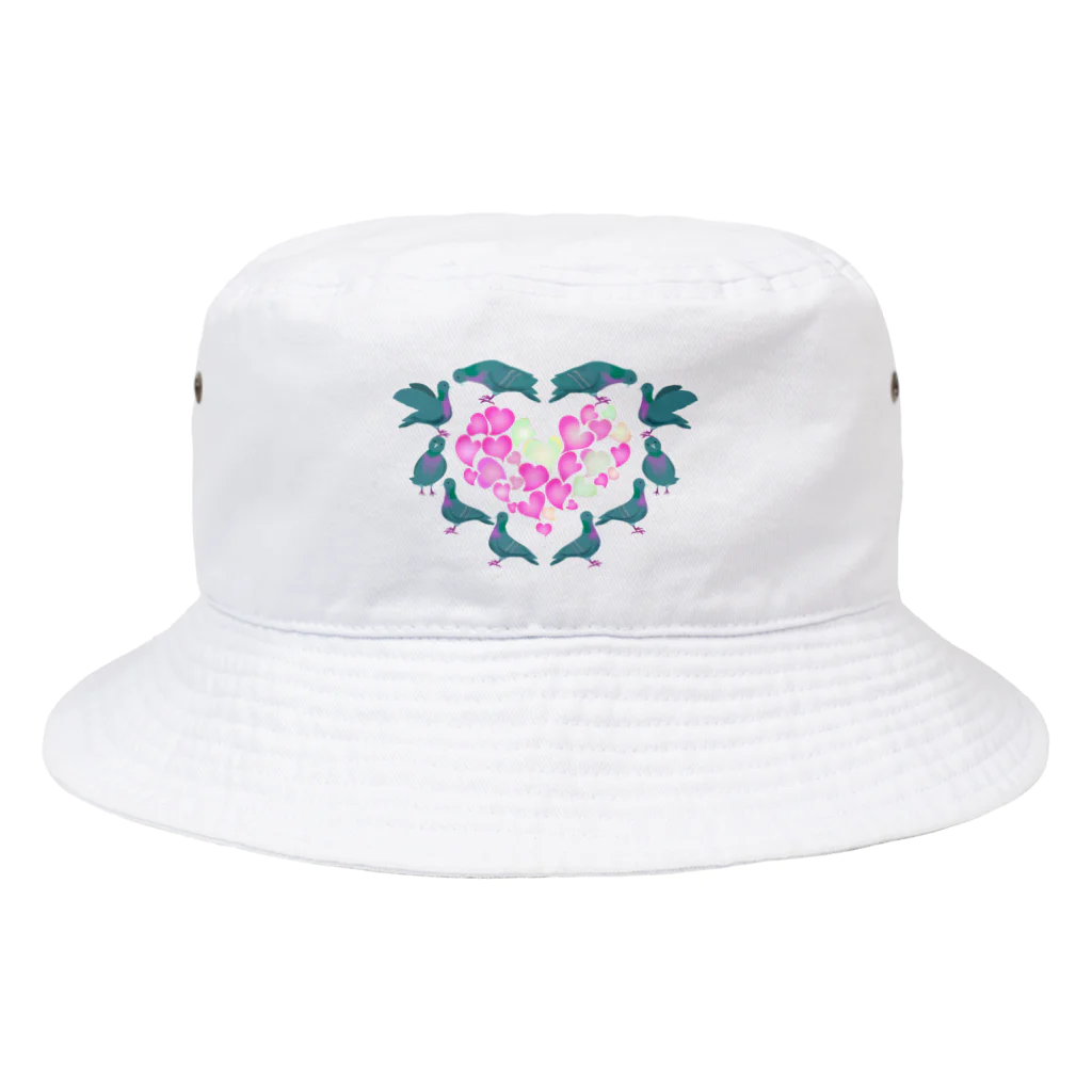 chicodeza by suzuriの鳩ハート Bucket Hat