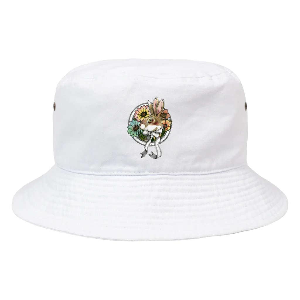 筆ペン画家 原良輔の三つ耳うさぎ２ Bucket Hat