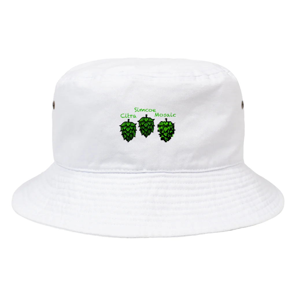 bee_beer_bee_beersのモザイクモザイクホップ Bucket Hat