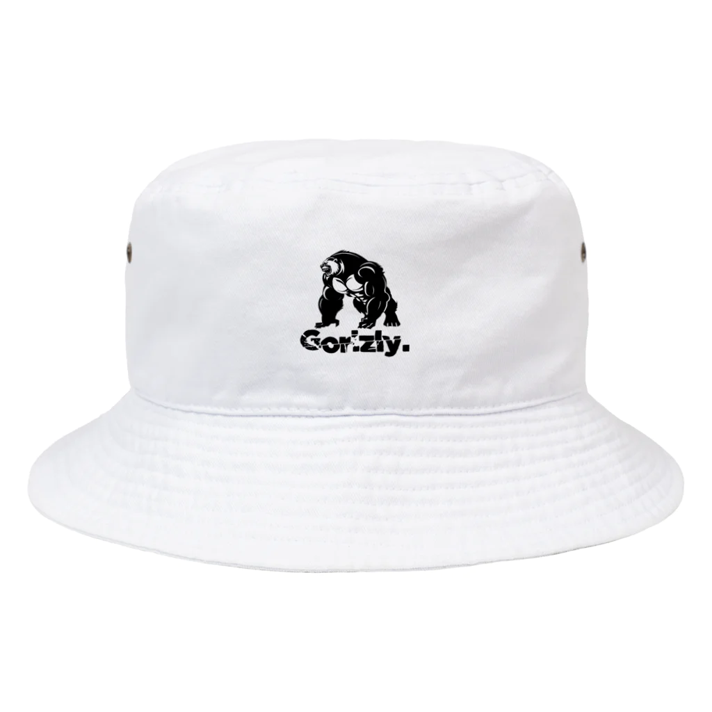 Gorizly OfficialのGorizly_ロゴ Big #001(White) Bucket Hat