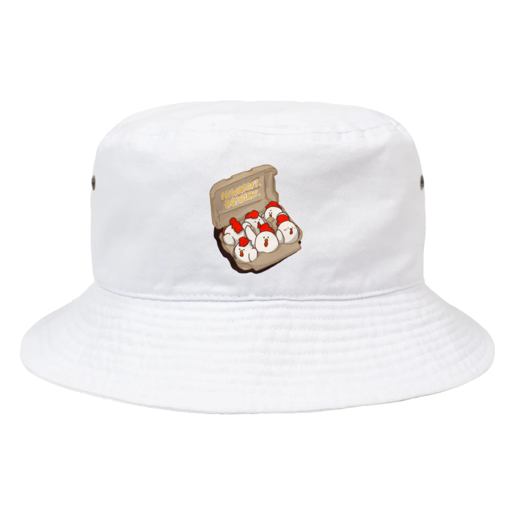 なたね。のニワトリたまご6羽パック(淡色向け) Bucket Hat