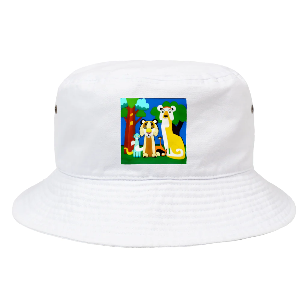 にゃんこショップのレインボーアニマル Bucket Hat