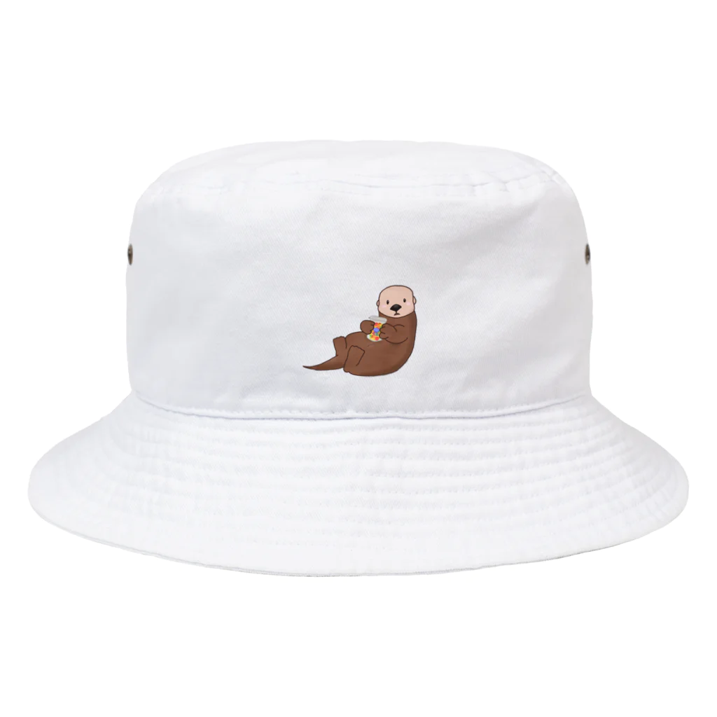 まるちゃん。のラッコピクルス BW Bucket Hat