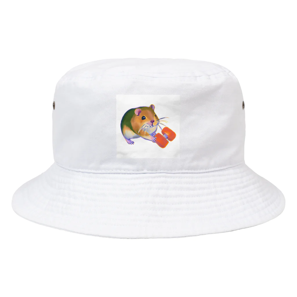 henohenomohejiadの筋トレしているハムスター Bucket Hat