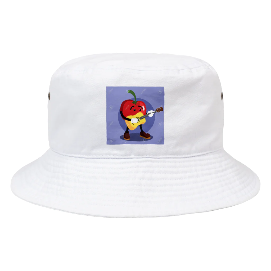 satomatoのイラストのギターを弾くトマトくん Bucket Hat