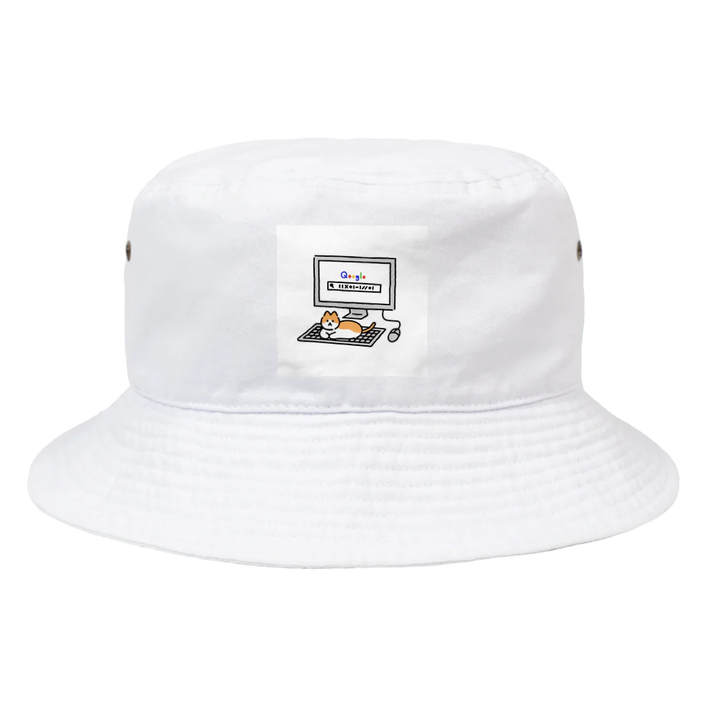 ともきちStoreのパソコン落ちつくにゃん Bucket Hat