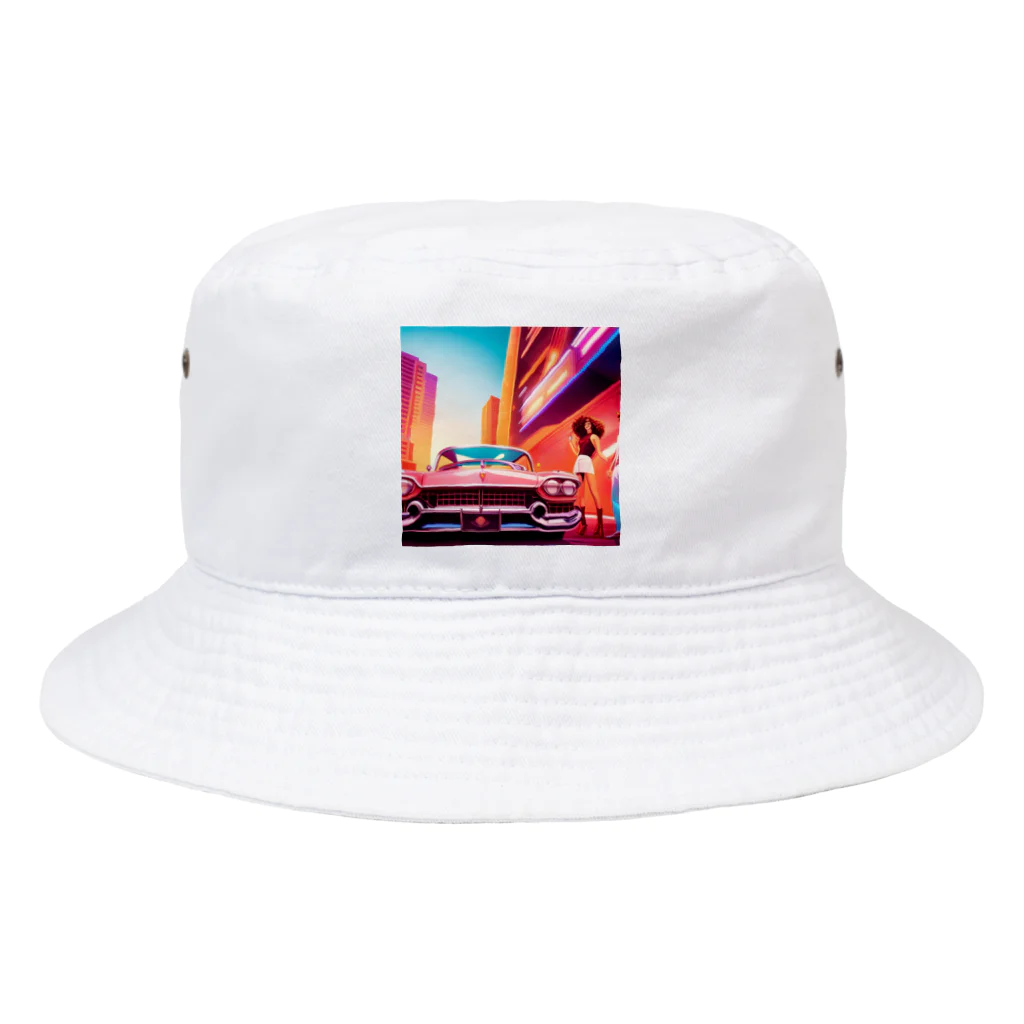 enjoy-itemsの赤いアメ車 Bucket Hat