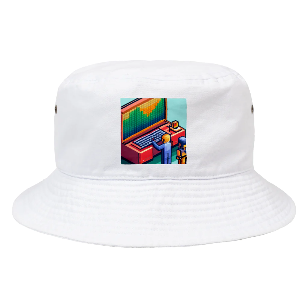 yorozuya4628のドットエンジニア ミニフィグ Bucket Hat