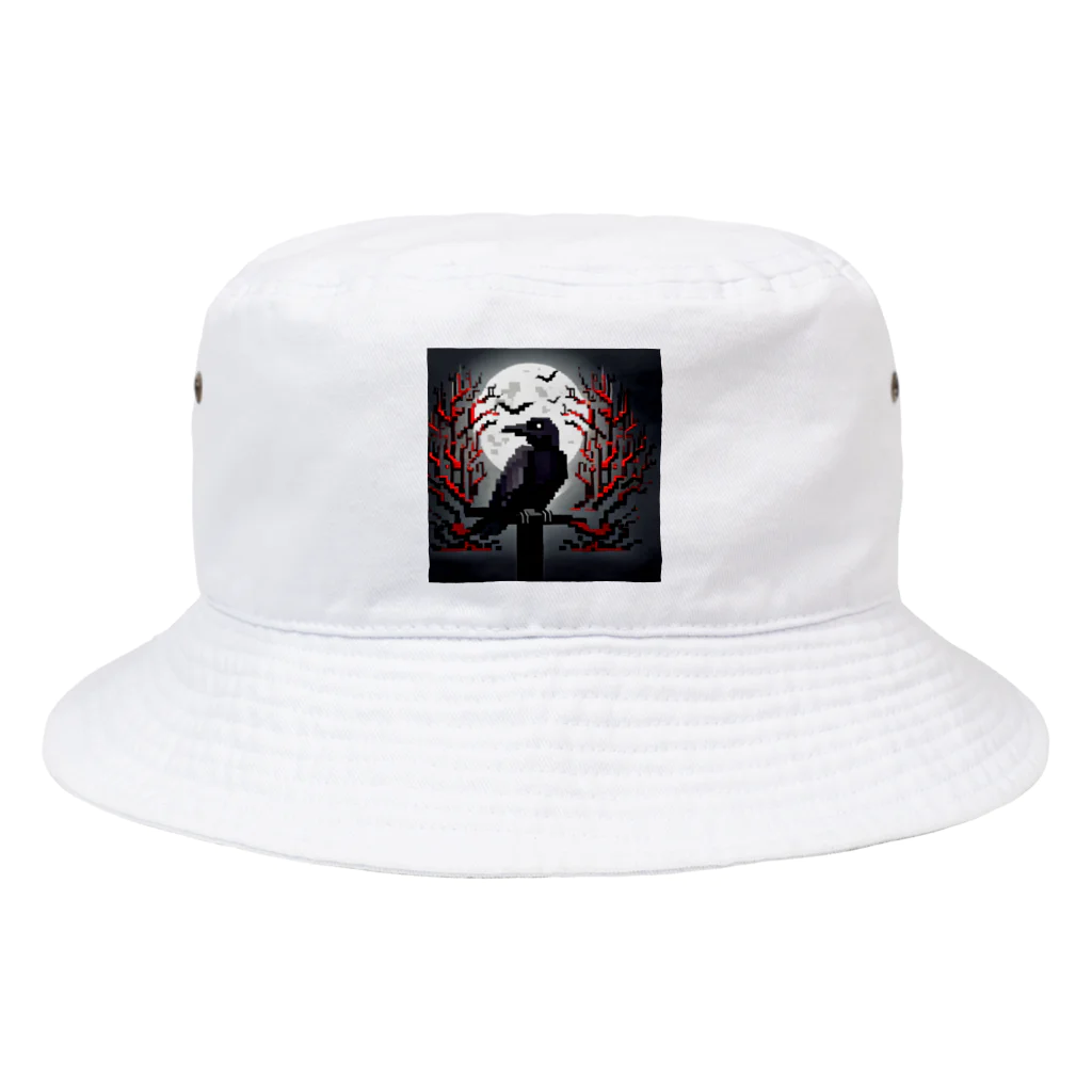 henohenomohejiadのドット絵のホラーなカラス Bucket Hat