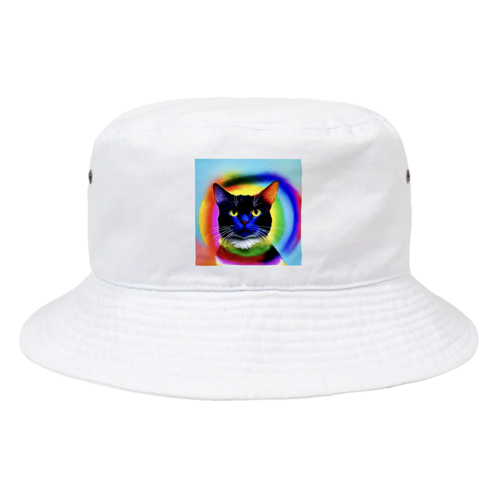 湊翔パパの趣味部屋の虹猫 Bucket Hat