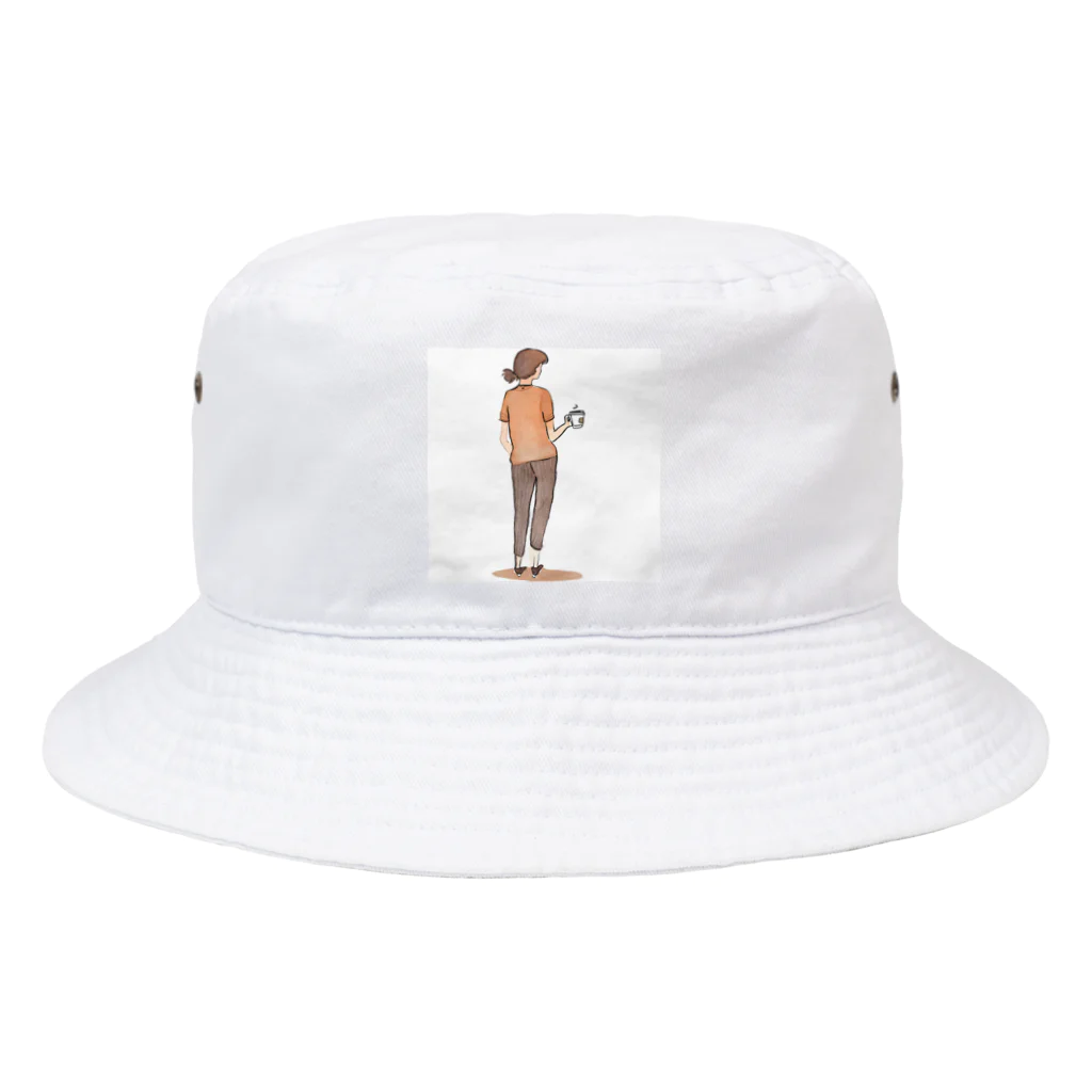 シンプルライフのシンプルライフ　ー休憩する女性ー　カラーver. Bucket Hat