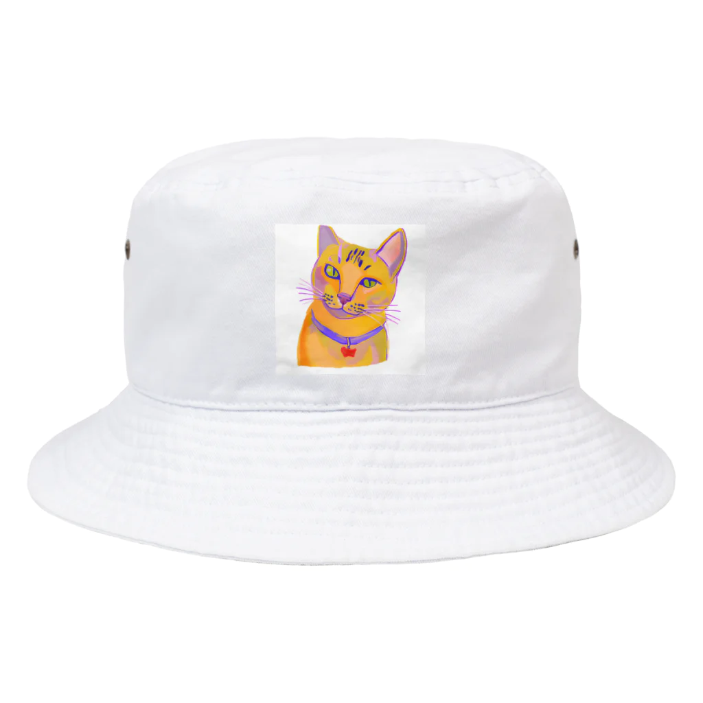 ネコフスキの鮮やかな凛々しい猫さんのイラストグッズ Bucket Hat