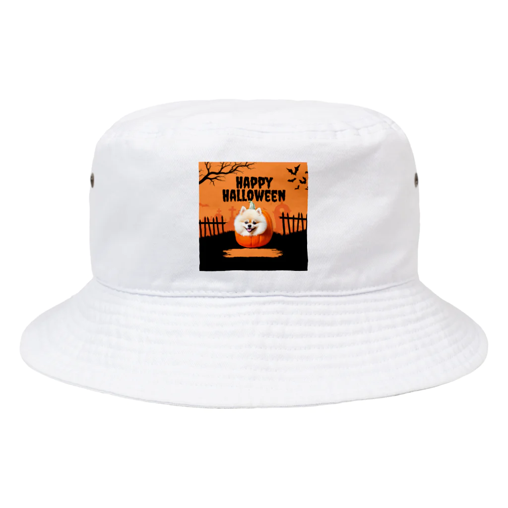 Tiny Cute Crittersのハロウィンを楽しむ犬 Bucket Hat