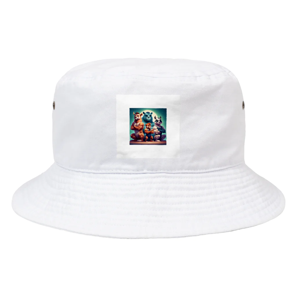 さぼりのあっくまんのきんにくごはんアニマルズ❤✨ Bucket Hat